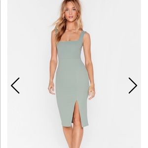 Nasty Gal Squarin' to Go Midi Dress Size 4